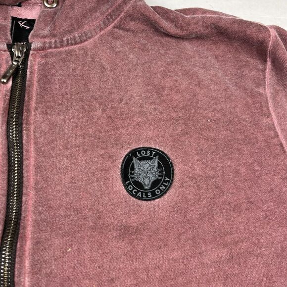 Lost Enterprises Men’s Hoodie Small Maroon Full Zip Surf Skate Casual Streetwear - Picture 3 of 12